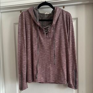 Hem & Thread Burgundy Hoodie with Zippered Sleeves